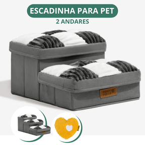 [COMPRE 1 LEVE 2] Escada Para Pet Artesanal com Espaço Interno + 2 Brindes Incríveis